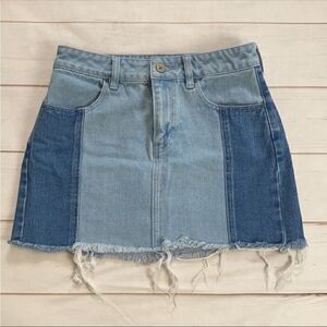 PacSun Patch Work Jean Skirt